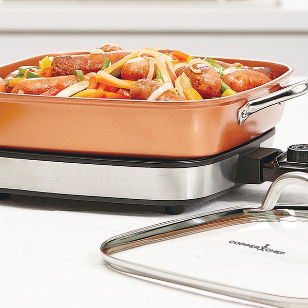 copper chef electric skillet with removable pan