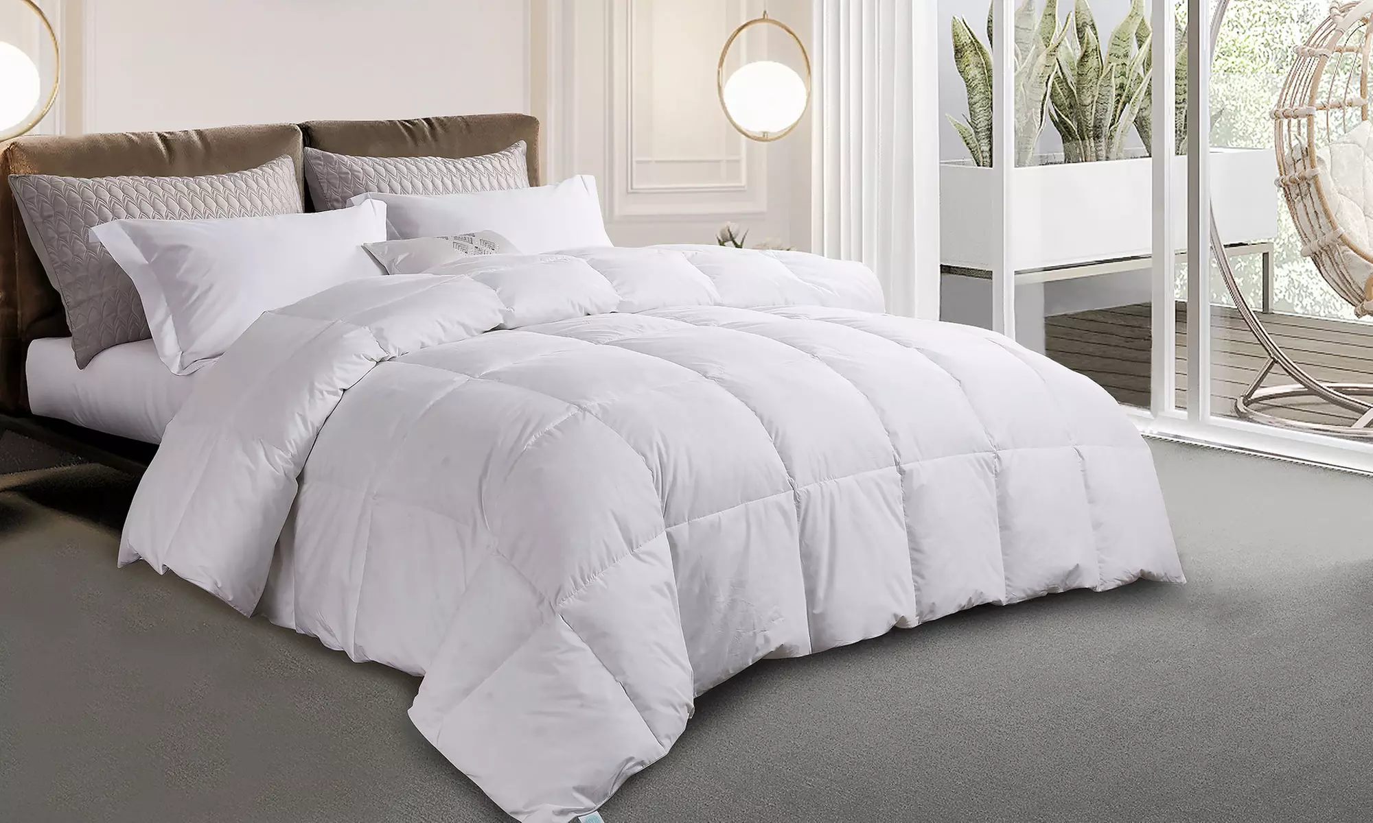 Martha Stewart Cotton White Goose Feather and Down Comforter - Primary Image