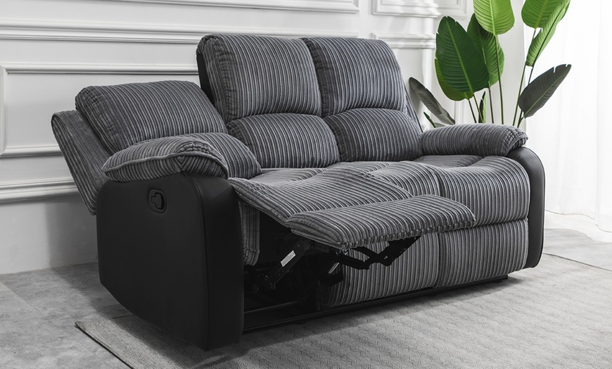 Image 6: Jumbo Cord Fabric Recliner