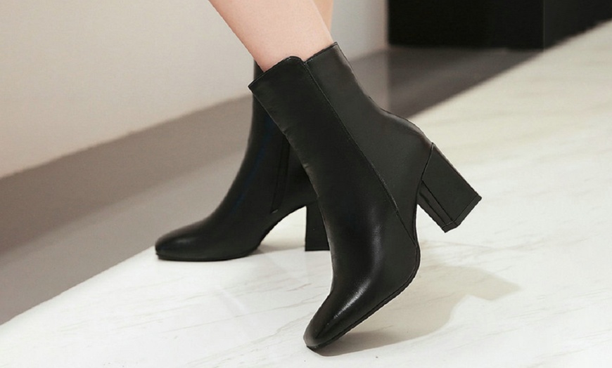 Image 6: Square Toe Ankle Boots
