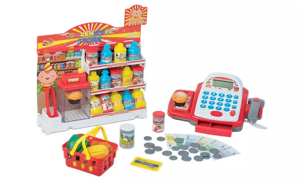 Coffret épicerie avec caisse enregistreuse électronique et accessoires - Primary Image