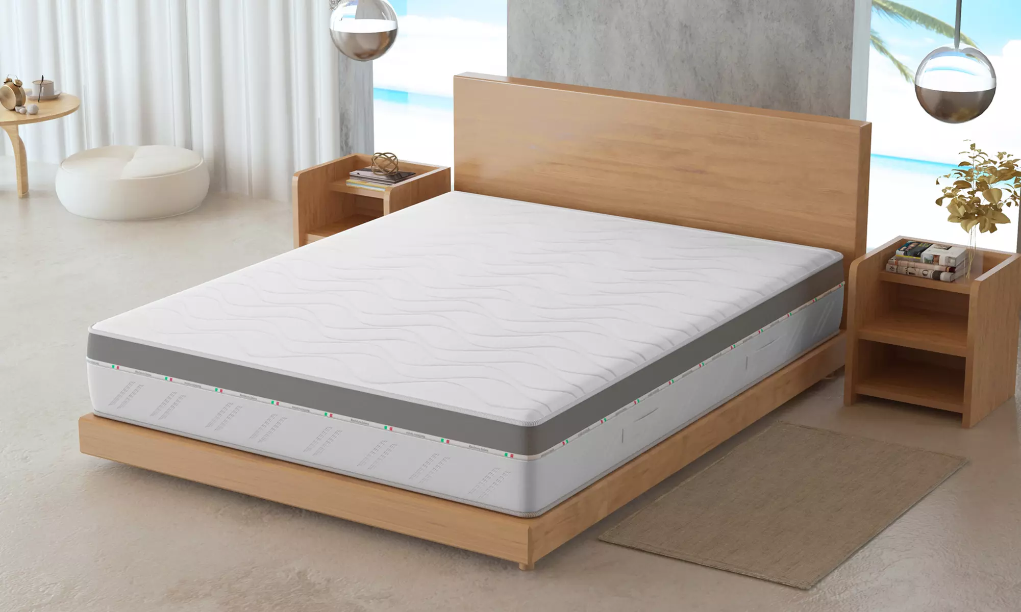 Moonflex Materasso a 2 strati in memory foam Air Fresh 9 zone