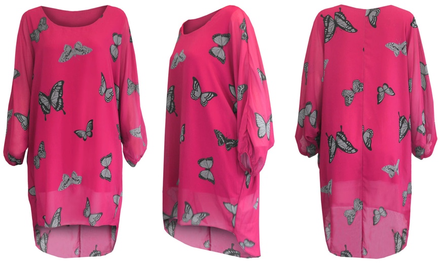 Image 5: Oversized Butterfly Print Top