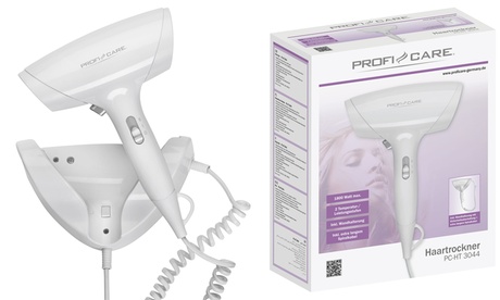 Asciugacapelli Proficook dalla potenza massima di 1800 W con kit di montaggio a parete