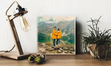 1x je foto vierkant afgedrukt op hout van 20 x 20 cm; exclusief verzendkosten à € 6,90