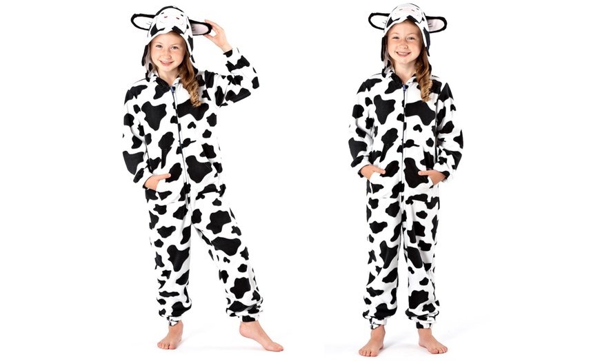 Image 2: Kids' Animal-Themed Fleece Onesie