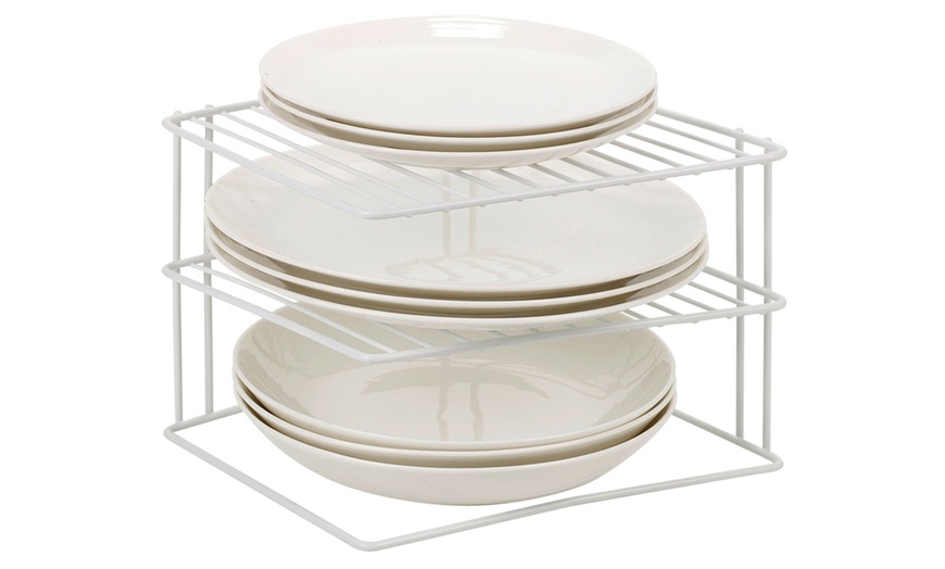 Image 3: One or Two Three-Tier Metal Wire Plate Racks