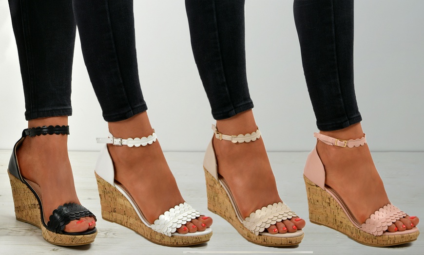 Image 1: Women's Cork Wedges