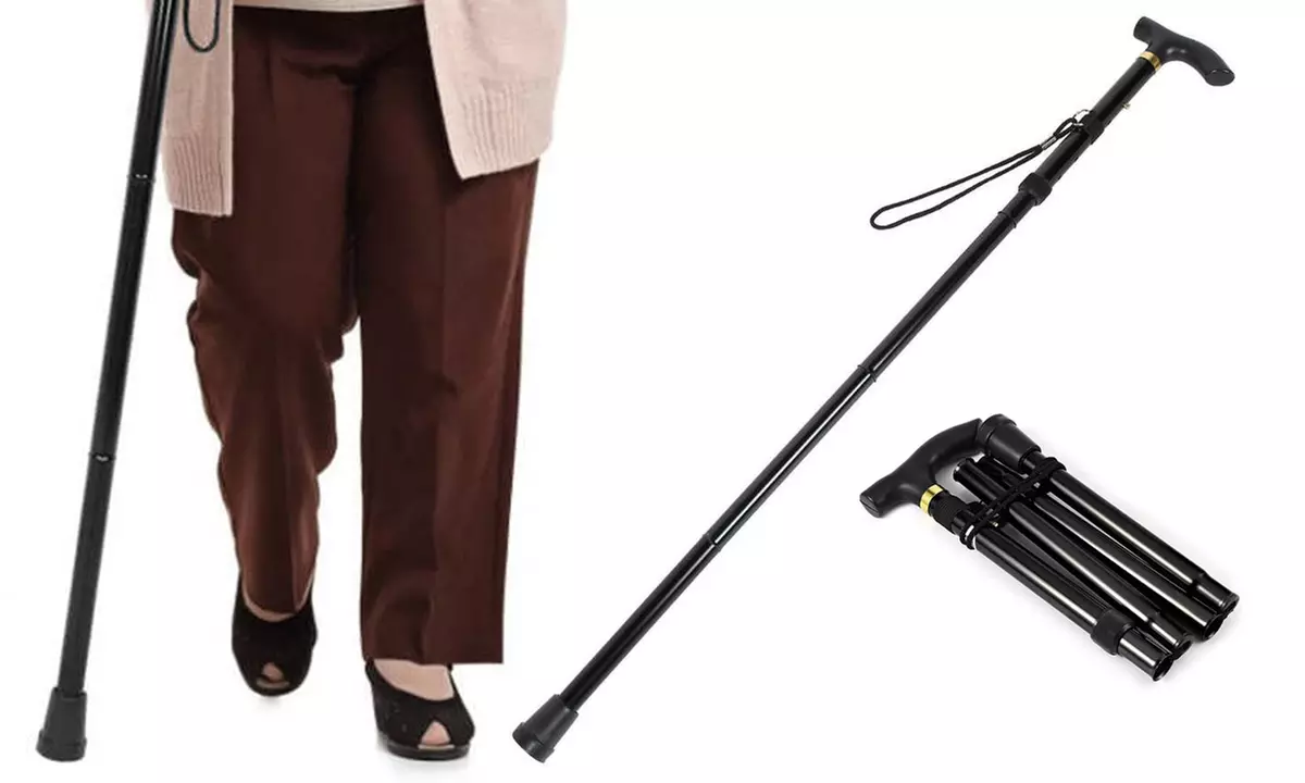 1 ou 2 cannes réglables et pliables en 4 parties, en acier thermolaqué - Primary Image