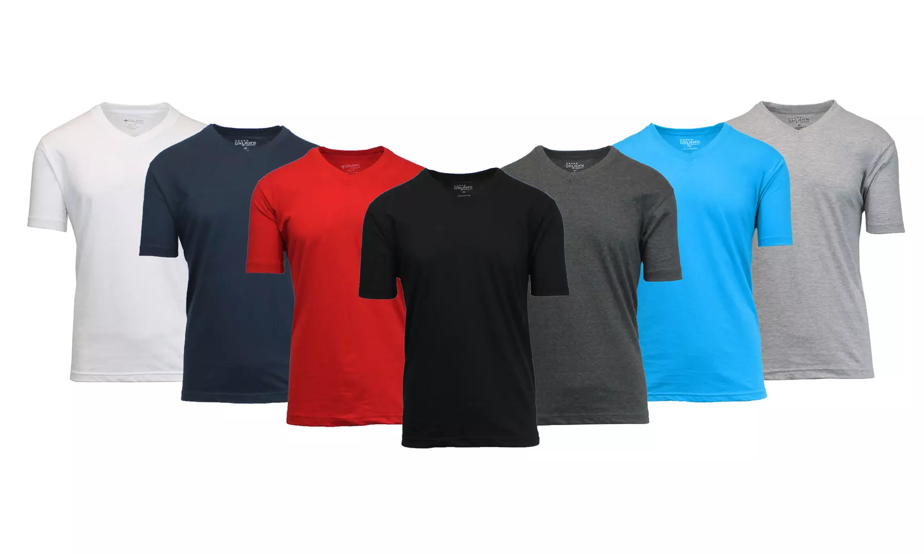 Galaxy by Harvic Men's Fitted Cotton-Blend V-Neck Tees (5-Pack)(M-3XL) - Primary Image