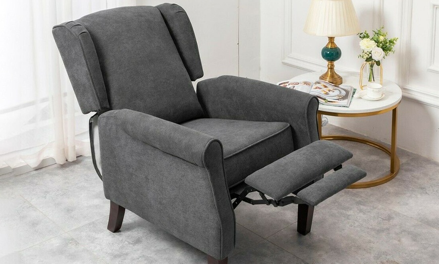 Image 2: Russell Wing-Back Recliner Armchair