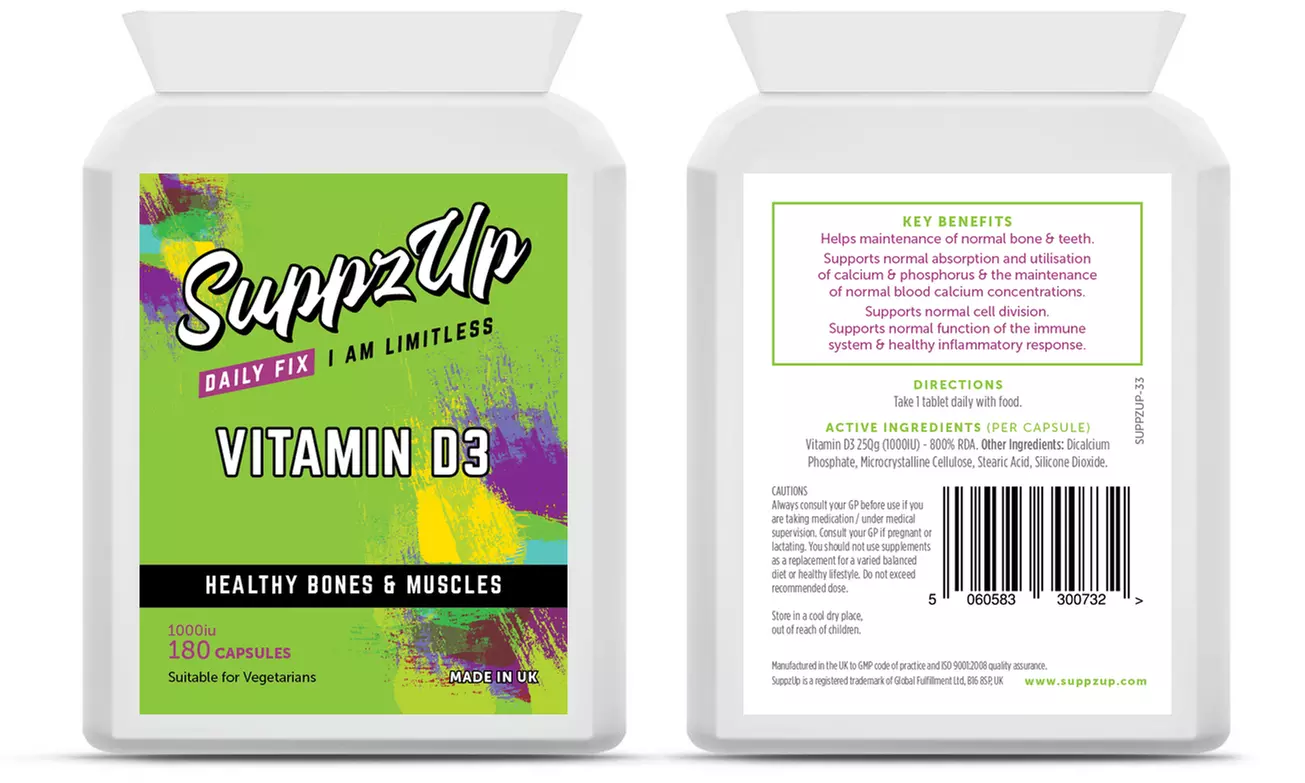 180, 360 ou 540 capsules de vitamines D3 - Primary Image