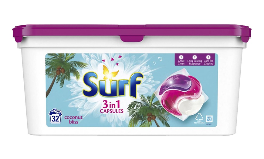 Image 1: Surf Concentrated Coconut Bliss 3-in-1 Biological Detergent Capsules