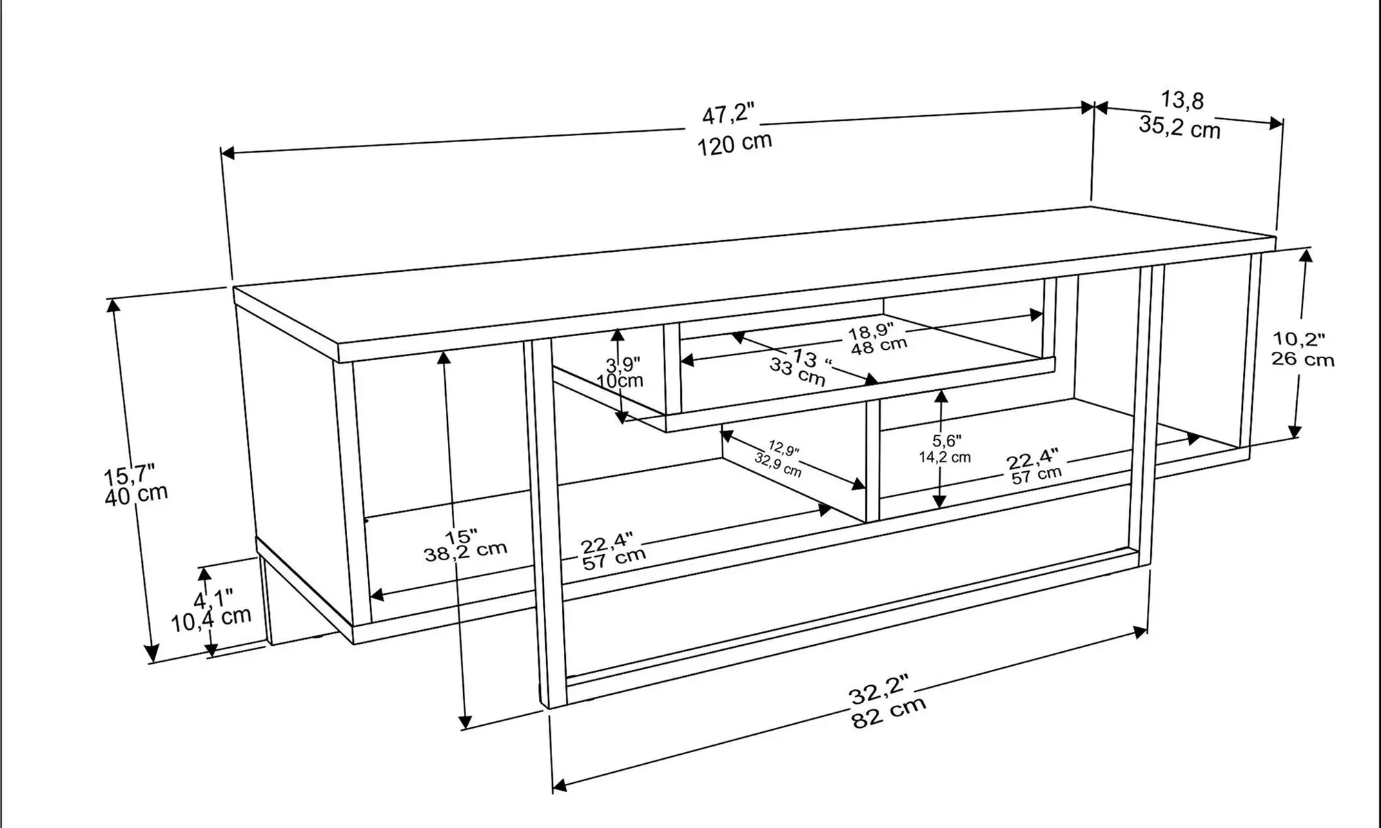 Asal 120cm Wide TV Stand