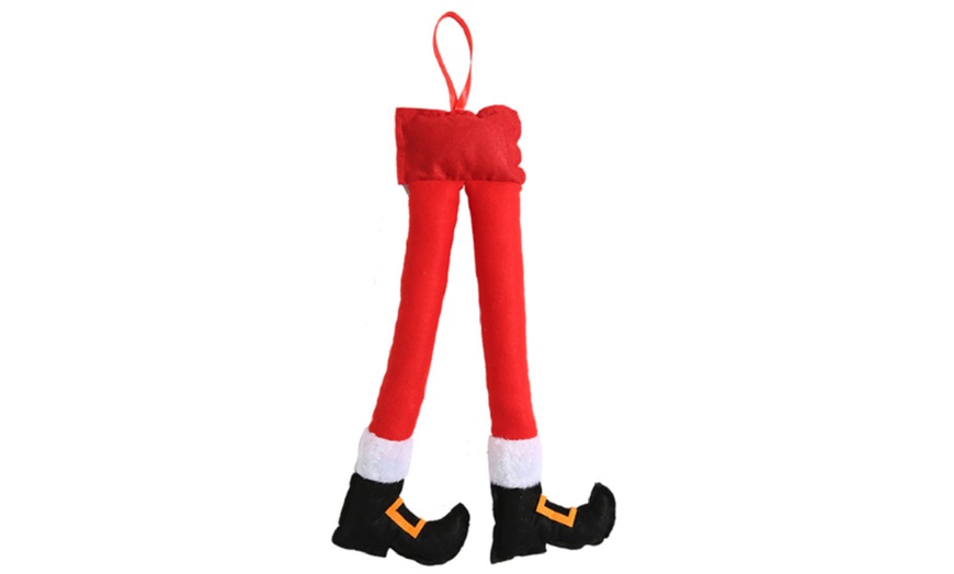 Image 3: One or Two Christmas Elf Legs Decorations