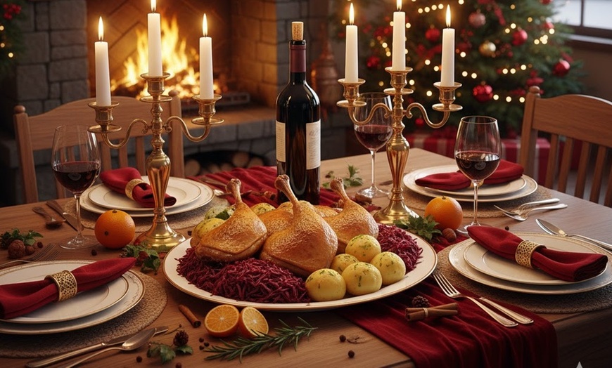 Image 1: Ente inkl. Rotkohl, Klöße und 1 Rotwein für 4 Personen