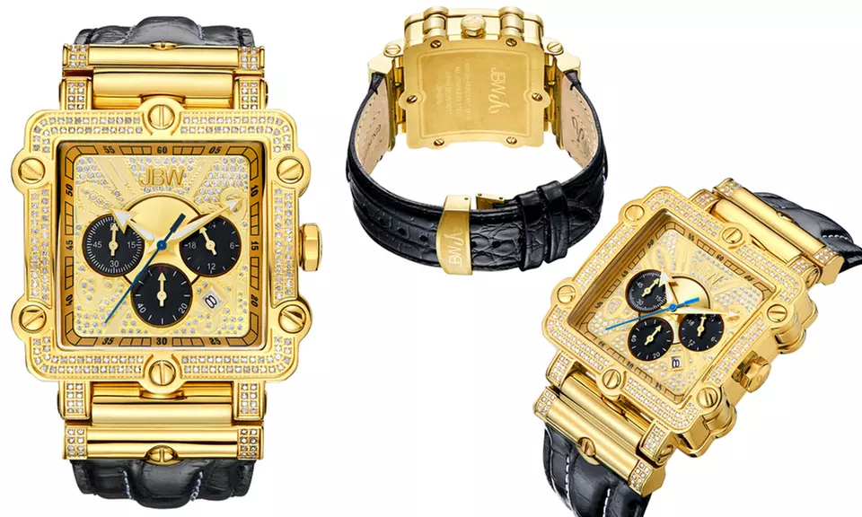 JBW Phantom Men's Diamond Square Fashion Watch - Second Medium