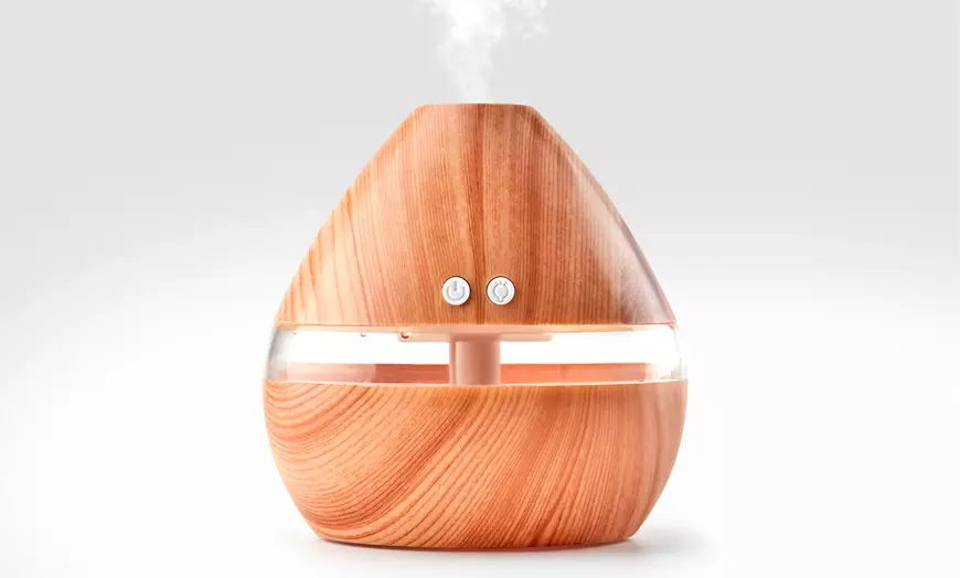 Image 3: Humidificador Led y difusor aromático de madera