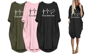 Women's Faith Hope Love Casual Dress