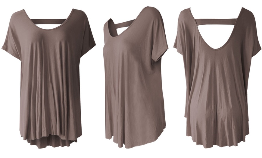 Image 6: Oversized V Back Top