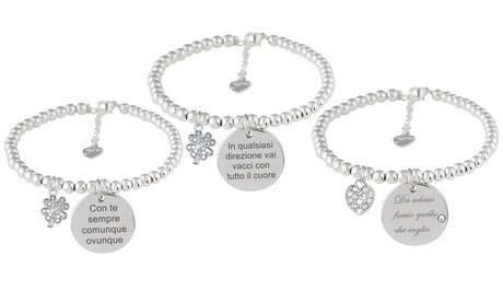 Bracciale realizzato con cristalli Swarovski® con charm disponibile in vari modelli