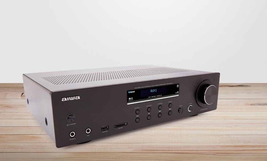 Image 2: Aiwa AMU-120BT 120W RMS All-in-one Stereo Amplifier in Black