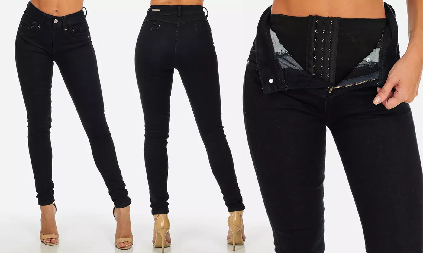 Butt-Lifting High-Rise Skinny Jeans with Corset (Sizes 3, 5, 7) - Second Medium