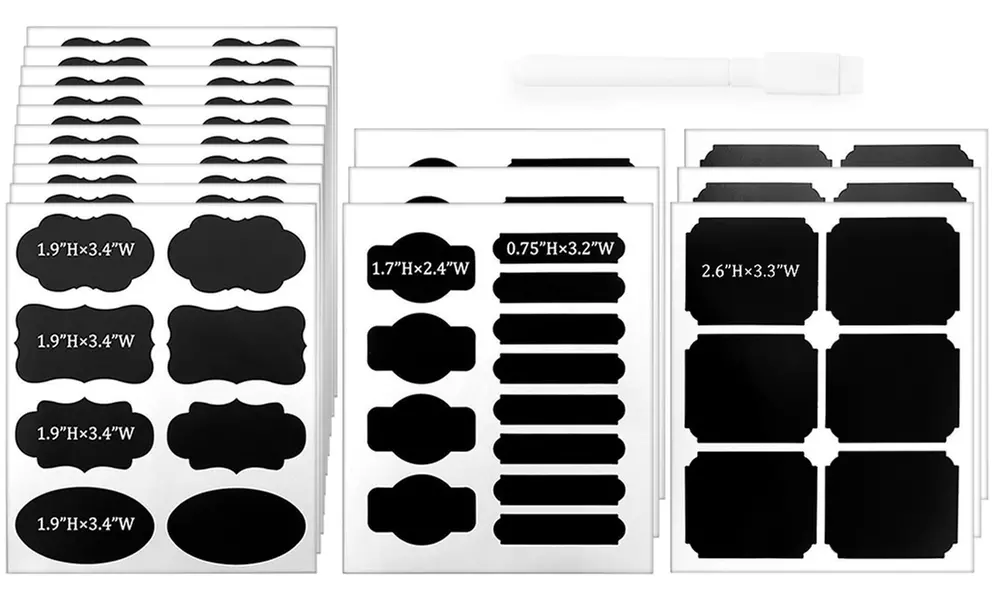 1 ou 2 lots de 116 étiquettes adhésives style tableau noir avec marqueur craie effaçable inclus - Image 7