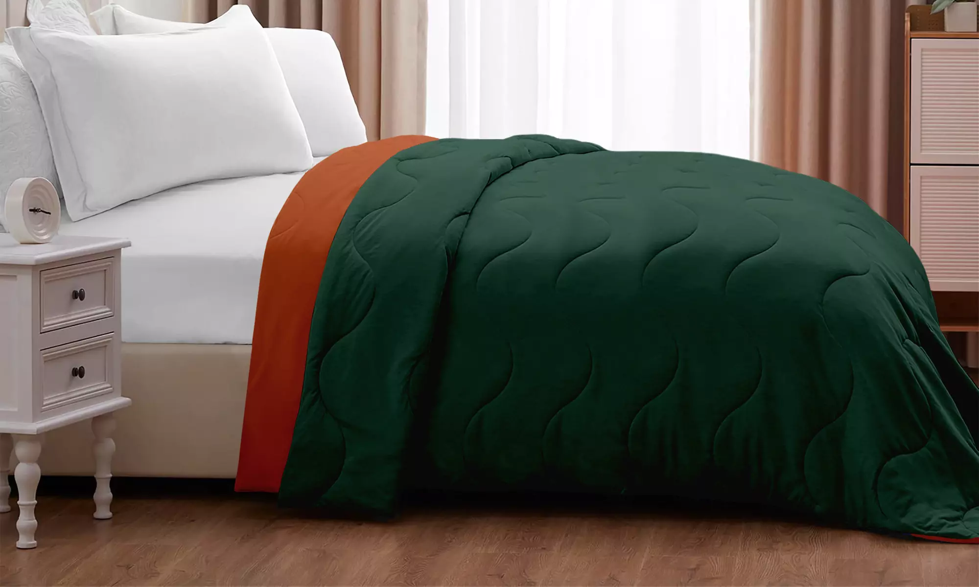 Coperta trapuntata double face con design reversibile