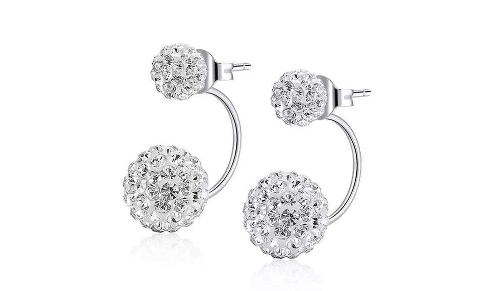 1, 2 ou 3 boucles d'oreilles scintillantes en plaque argent - Primary Image