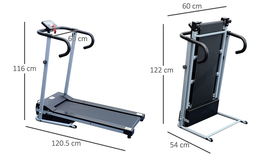 Image 4: HomCom Motorised Electric Treadmill with Three Programmes