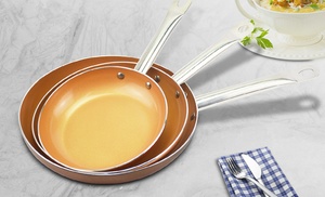 Set of 3pcs Ceramic Copper Non-Stick Pan