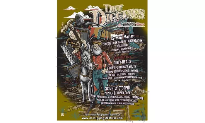 Dry Diggings Music Festival w Ky-Mani Marley, Dirty Heads, Slightly Stoopid, Protoje, Soja, Pepper, & More on 8/25-8/27  - Primary Image