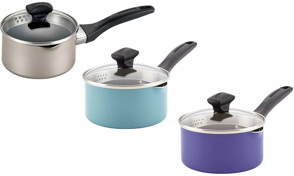 Farberware 1Qt Covered Straining Saucepan with Pour Spout - Primary Image