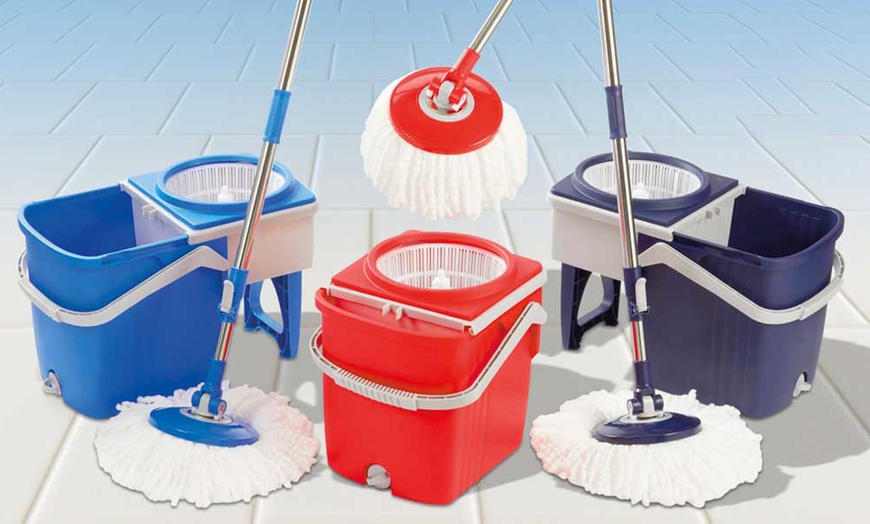 Image 1: Spin Mop with Foldable Bucket