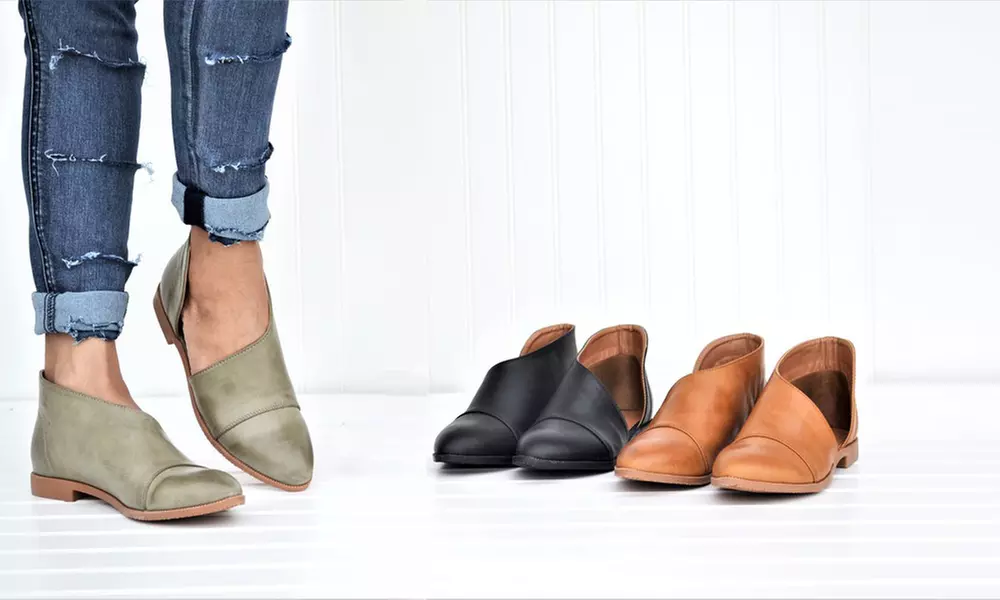 Women's Pointed-Toe Cut-Out Ankle Shoes - Primary Image