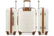 KONO One or Three Piece Classic Cream and Brown Hard Shell Suitcases with TSA Lock - Image 7