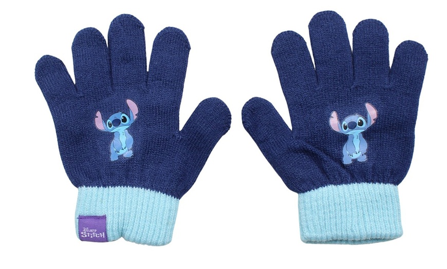 Image 17: Ensemble bonnet, gant, tour de cou Lilo & Stitch, Paw Patrol ou Minnie