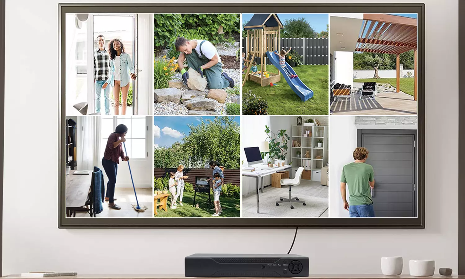 Kit de vigilancia con 8 cámaras full HD y control remoto