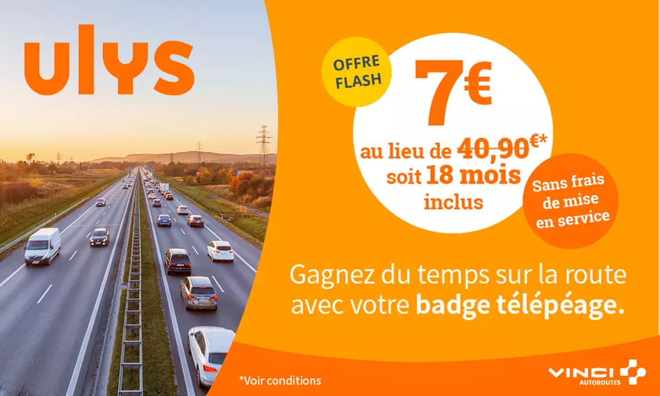 1 badge télépéage et 18 mois de frais de gestion d'abonnement avec Ulys (83% de réduction) - Primary Image