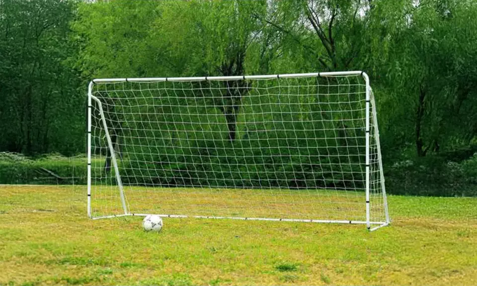 12' x 6' Powder Coated Steel Soccer Goal, Portable Training Aid Football Net