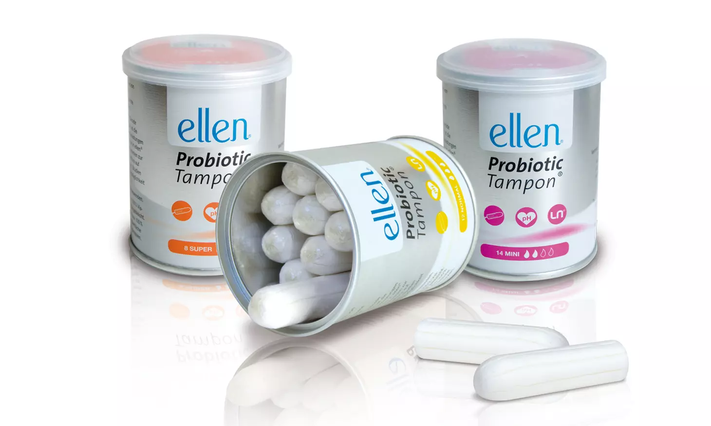 3x, 5x oder 8x 12 ellen Probiotic Tampons Normal oder 14 Probiotic Tampons Mini - Primary Image