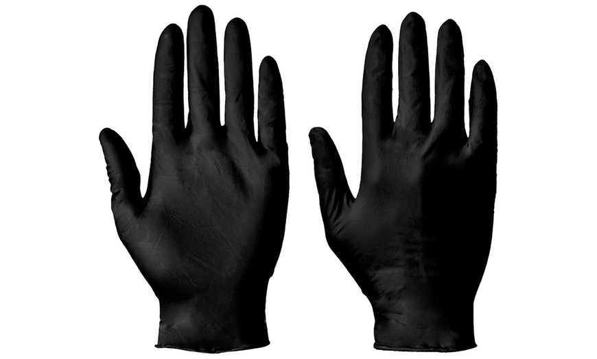 Image 2: Up to 10 Packs of 100 Supertouch Black Nitrile Gloves