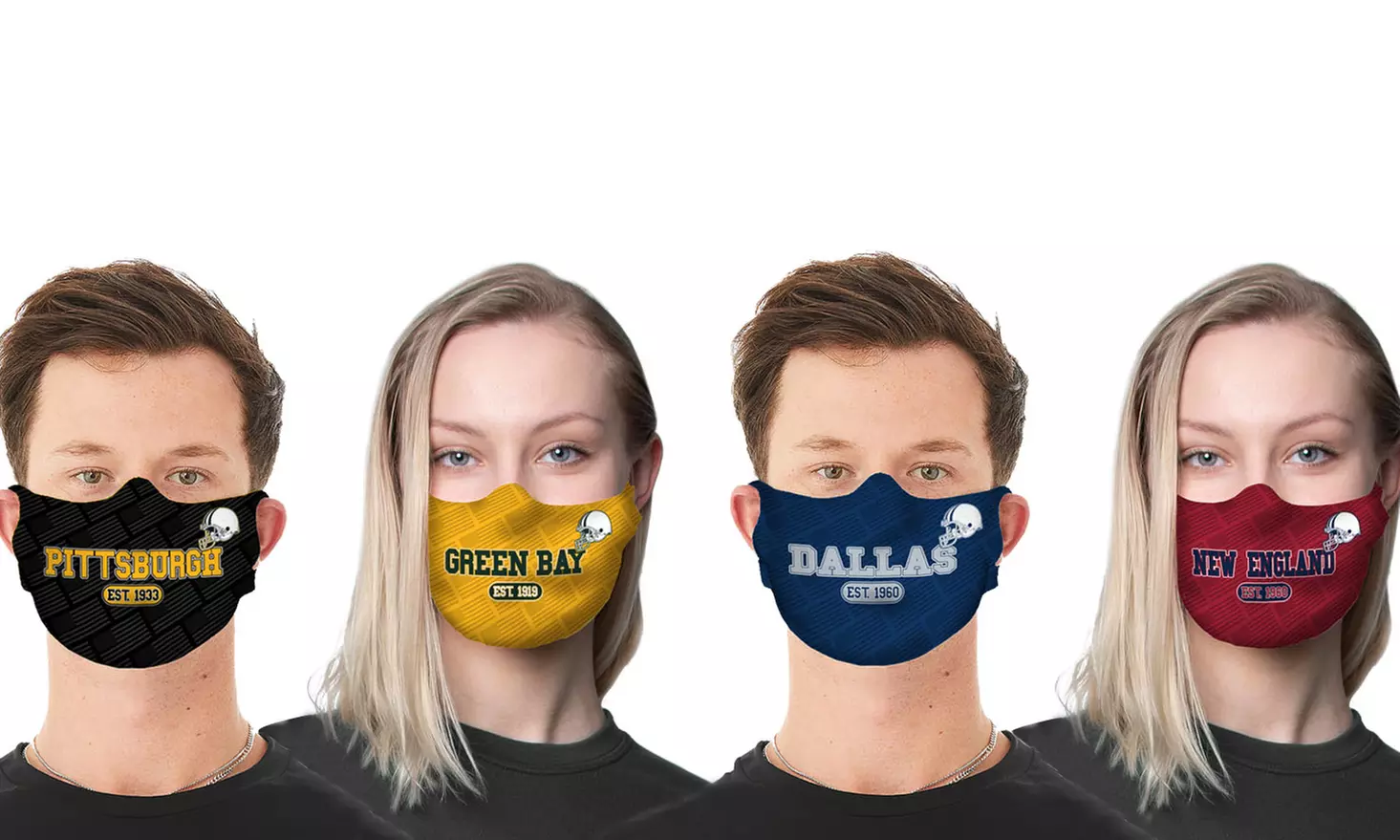Reusable Fabric Football-Themed Non-Medical Face Masks (2-Pack)
 - Primary Image
