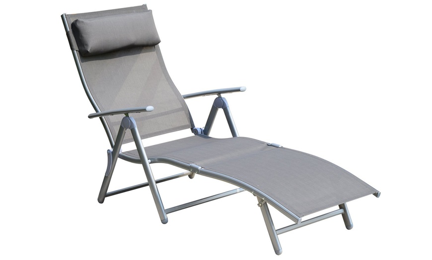 Image 14: Outsunny Foldable Patio Lounger