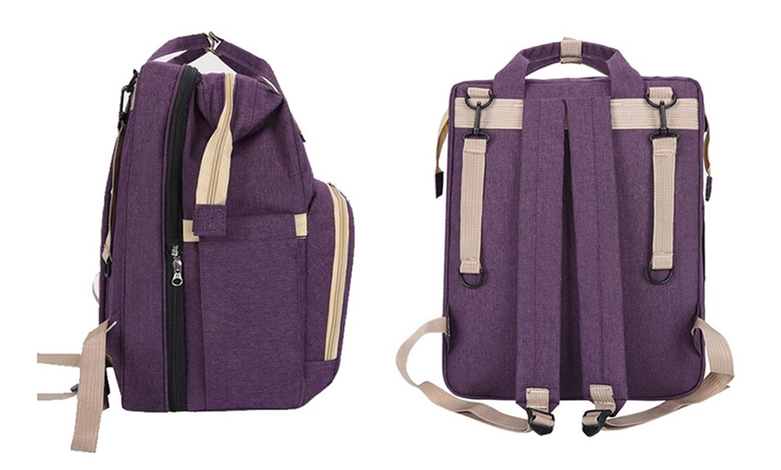 Image 4: Foldable Mommy Backpack with Changing and Playing Area