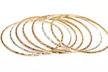 Set of 7 18K Yellow , White and Rose Gold Stackable Bangle Set - Second Medium