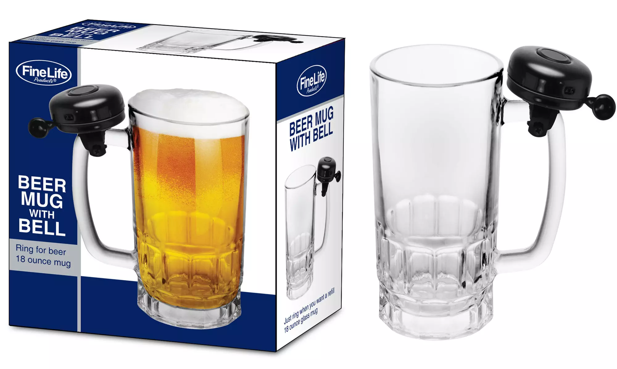 18 Oz. Glass Beer Mug with Bell - Primary Image