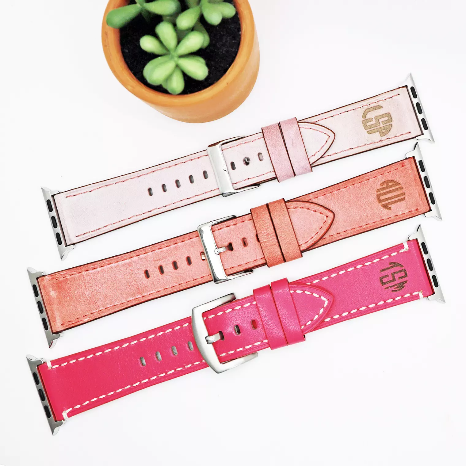 Custom Monogram Faux Leather Apple Watch Bands from VioletFox (Up to 65% Off) - Second Medium