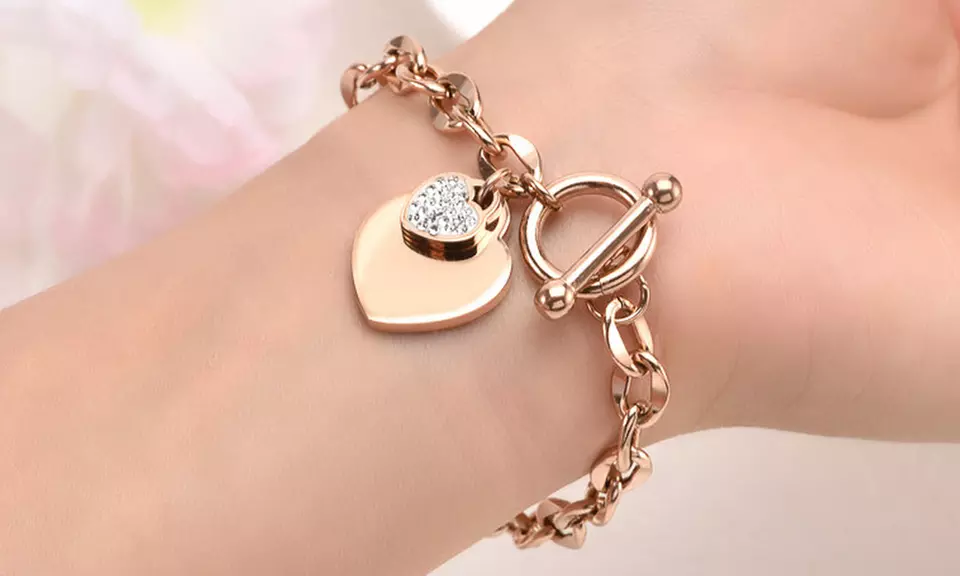 Heart Toggle Bracelets from Swarovski and Gift Box Presented